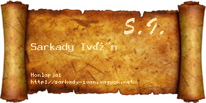 Sarkady Iván névjegykártya