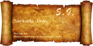 Sarkady Iván névjegykártya